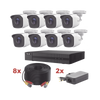Kit TurboHD / DVR 8 Canales 1080p Lite / 8 Cámaras bala 1080p metalicas / 8 cables de 20 metros / 2 fuentes de 4 canales