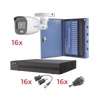 Kit TurboHD 1080p Lite / DVR 16 Canales / 16 Cámaras Bala Exterior ( 2.8mm) con ColorVu + Micrófono Integado / Transceptores / Conectores / Fuente de Poder Profesional