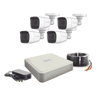 (MICRÓFONO Integrado) Kit TurboHD 1080p Lite / DVR 4 canales / Audio por Coaxitron / 4 Cámaras Bala de Policarbonato con Micrófono Integrado