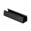 Canaleta FiberRunner 2X2 sin Tapa, de PVC Rígido, Sin Orificios de Montaje, Color Negro, 1.8 m de Largo