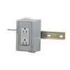 Caja Utilitaria para Montaje en Riel Din con Contacto Duplex de 15 A 125 V / Nema 5-15R / Gris.