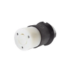 Conector Industrial con Bloqueo de Media Vuelta / 20 A 125 V CA / 2 Polos 3 Hilos / Nema L5-20R / Color Blanco y Negro.