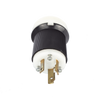 Clavija Industrial con Bloqueo de Media Vuelta / 30 A 250 V CA / 2 Polos 3 Hilos / Color Blanco y Negro / Nema L6-30P.