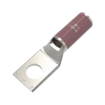 Zapata Terminal de Compresión BURNDY Cañón Corto para Tornillo de 1/4 y Calibre 2 AWG.