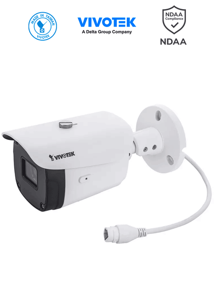 VIVOTEK IB9388-HT - Cámara IP bullet exterior 5 MP, lente varifocal remoto 2.8-12mm, H.265, Smart IR 30m, WDR Pro, SNV, ciberseguridad Trend Micro, Smart Stream III, IP66, IK10, NDAA, ONVIF. CONGELA2 vtk