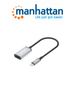 MANHATTAN 153706 - Adaptador USB-C a HDMI 4K@60Hz Convertidor USB 3.2 Tipo-C Macho a HDMI Hembra, Activo, Aluminio, Negro
