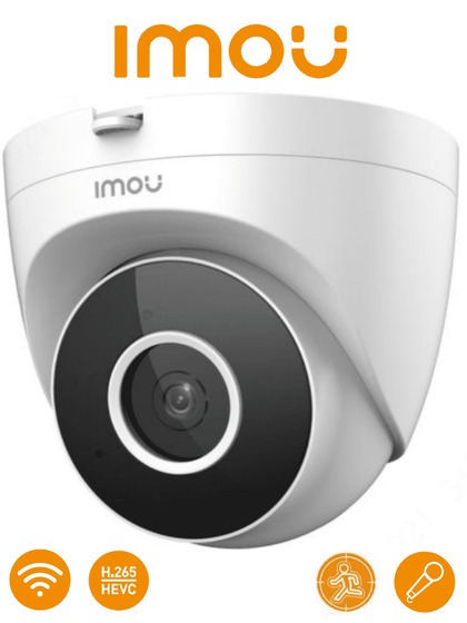 IMOU Turret SE IPC-T22EN - Camara IP Domo Wifi de 2 Megapixeles con lente de 2.8 mm y un ángulo de 92°. Incluye detección de humanos, notificaciones en tiempo real, micrófono, IR de 30m, ranura MicroSD y es ideal para interiores. MCI2 IMMC