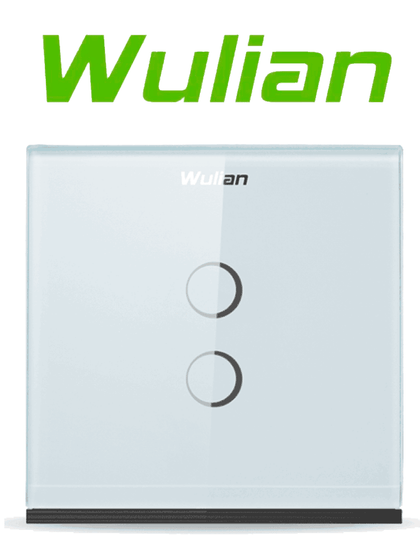 WULIAN SWITCHT2L - Apagador Inteligente tipo Europeo/ Touch con 2 Botones con Conexión L para controlar 2 focos/ Capacidad de 10 Amp/ Protocolo Zigbee