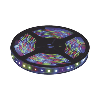 Tira Led Multicolor de 5 m / Uso Exterior / Potencia 22 W / 900 lm/ 12 V CD / Necesario transformador (No incluido).
