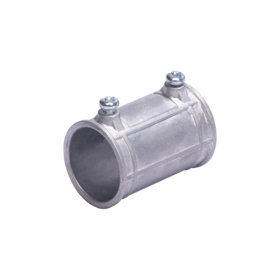 Cople 1 1/2 (38mm) con tornillo pared delgada galvanizado etiqueta verde