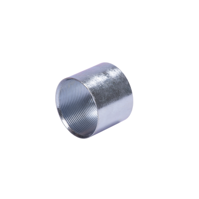 Cople 1 1/2 (38mm) pared gruesa con rosca galvanizado etiqueta amarilla