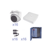 KIT TurboHD 1080p Lite / DVR 16 Canales / 16 Cámaras Eyeball Exterior ( 2.8mm) / Transceptores / Conectores / Fuente de Poder Profesional