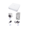 KIT TurboHD con Audio 1080p / DVR 4 Canales / 4 Cámaras Domo (exterior 2.8 mm) / Transceptores / Conectores / Fuente de Poder / AUDIO POR COAXITRON