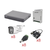 KIT TurboHD con Audio 1080p / DVR 8 Canales / 8 Cámaras Bala (exterior 2.8 mm) / Transceptores / Conectores / Fuente de Poder / AUDIO POR COAXITRON