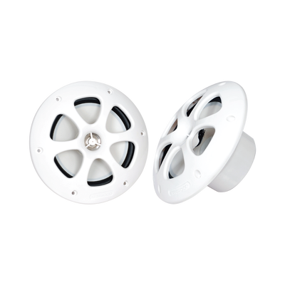 Par de altavoces fabricado en grado marinos en color blanco de 6.5 de 100 W de entrada máxima