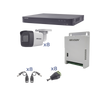 KIT TurboHD 1080p / DVR 8 Canales / 8 Cámaras Bala (exterior 2.8 mm) / Transceptores / Conectores / Fuente de Poder Profesional hasta 15 Vcc para Larga Distancia