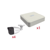 Kit IP 1080p (2 Megapixel) / NVR de 4 Canales con 4 Puertos PoE / 4 Cámaras IP Bala para Exteior