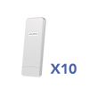 Paquete de 10 Puntos de Acceso C1N Super Wi-Fi, PTP y PTMP en 2.4 GHz , Con Antena Integrada Sectorial de 70°, Hasta 300 m de Cobertura, Antena de 10 dBi, Soporta Fichas-Vouchers. Administración en Nube Gratis con INSIGHTS
