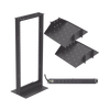 Kit de Rack Estándar 19, 24 UR con 2 Charolas y PDU (8 tomas). Ideal para UPS y Servidores tipo Torre.