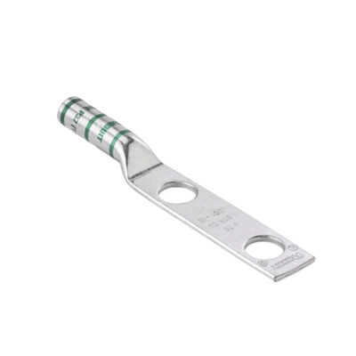 Conector de Compresión de Cobre con 2 Orificios 3/8 para Cable 2 AWG, 1 de espacio entre Orificios. Paquete de 25 Piezas
