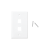 Placa de pared de 2 puertos, Keystone, Color Blanco