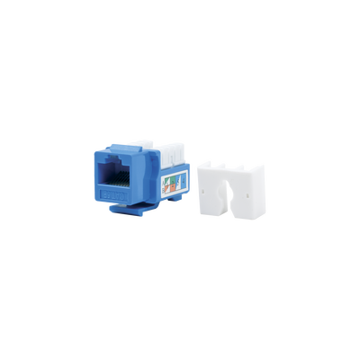 Módulo Jack Keystone Cat5e con terminación 110 (Punchdown) para faceplate - Color Azul