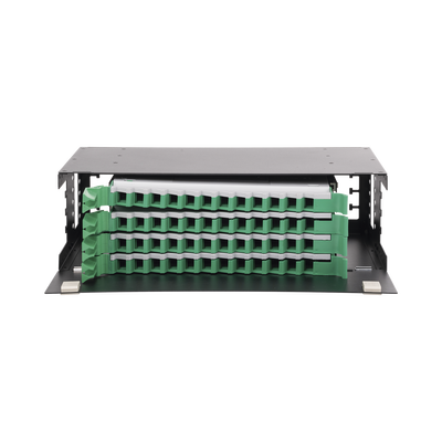 Distribuidor de Fibra Óptica con bandejas deslizables, vacío, 19in, acepta 48 adaptadores LC Duplex o LC Simplex o 48 SC Simplex, 3U