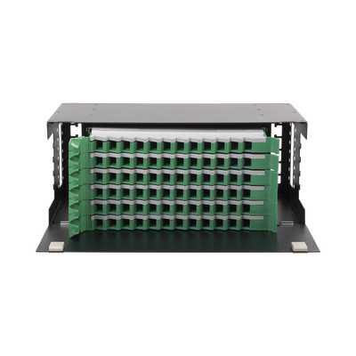 Distribuidor de Fibra Óptica con bandejas deslizables, vacío, 19in, acepta 72 adaptadores LC Duplex o LC Simplex o 72 SC Simplex, 4U