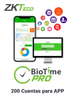 ZKTECO BIOTIMEPROAPPPROFESSIONAL - Licencia Vitalicia de Aplicación Móvil para uso de ZK BIOTIME PRO / Compatible con Celulares ANDROID o iOS / Soporta 200 Cuentas