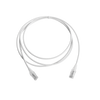 Patch Cord MC6 Modular Cat6 UTP, CM/LS0H, 2.13 Metros (7 Pies), Color Blanco, Diámetro Reducido (28AWG), Versión Bulk (Sin Empaque Individual)