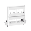 Patch Panel de 8 Puertos Mini-Com, Para Uso con Gabinetes Multipropósito, de Instalación a Presión, Color Blanco