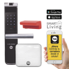 Kit Cerradura con manija YMF40A y HUB, Apertura por, Código, Biometría y apertura por SMARTPHONE, Para puertas de 35 a 90 mm de espesor