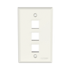 Placa de Pared Vertical, Salida Para 3 Puertos Keystone, Color Blanco Mate