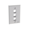 Placa de Pared Vertical, Salida Para 3 Puertos Keystone, Color Blanco