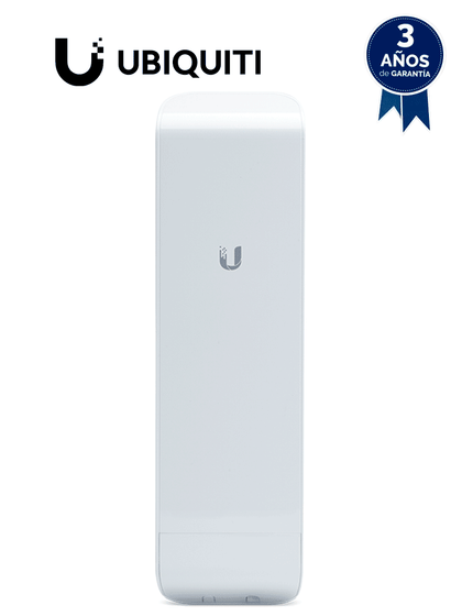 UBIQUITI NanoStation M5 NSM5 - Radio CPE airMAX M5 de 5 GHz con antena panel integrada de 16 dBi, 27 dBm, 2 puertos Ethernet 10/100 y rendimiento de hasta 150 Mbps. Ideal para PtMP y tecnología MIMO. UBI2 MCI2