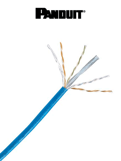PANDUIT NUC6C04BU-FE - Bobina de Cable UTP 100% cobre, NetKey / Caja con 1,000 Pies 305 metros / 4 pares / 24 AWG / Categoría 6 / Azul