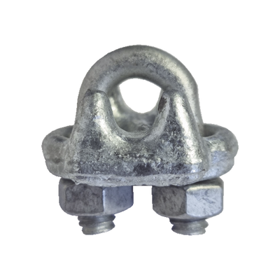 Nudo/ Perro/ Abrazadera Acero Forjado para Cable de 1/8, Galv. por Inmersión en Caliente.