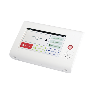 Terminal de Habitación IP / Lector RFID 125 KHz / Audio Bidireccional / SIP / PoE / Pantalla Táctil 7 / Compatible con NX1071 y NX1075