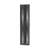 Organizador Vertical PatchRunner, Doble (Frontal y Posterior), Para Rack Abierto de 45 Unidades, 8in de Ancho, Color Negro