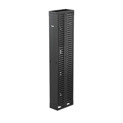 Organizador Vertical PatchRunner, Doble (Frontal y Posterior), Para Rack Abierto de 45 Unidades, 10in de Ancho, Color Negro