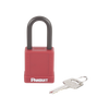 Candado de Bloqueo LOTO de Seguridad Dieléctrico, Con Llave Única, Diámetro de 6.5 mm, Color Rojo