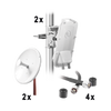 Enlace Backhaul completo de alta capacidad, incluye: 2x PTP550CE, 2x NPTR3 (37 dBi), 4x Jumpers