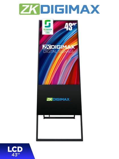 ZKDIGIMAX DG03A2F43 – Pantalla LCD de 43 tipo Banner Vertical, Full HD, Android 11, Brillo 350 nits, Vida útil +30,000 h, Ideal para Publicidad Digital en Retail y Servicios