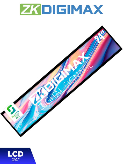 ZKDIGIMAX DG03S1W24 - Pantalla LCD Estrecha de 24 para Estantería, Ultrapanorámica, Resolución Full HD, Android 8.1, Alta Brillantez