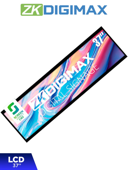 ZKDIGIMAX DG03S1W37 - Pantalla LCD Estrecha de 37 para Estantería, Ultrapanorámica, Resolución Full HD, Android 8.1, Alta Brillantez
