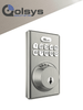 QOLSYS IQDLK-PGK-SN Cerradura con botón pulsador - Cerradura Inteligente PowerG, color Níquel Satinado Satin Nickel IQ PDFM