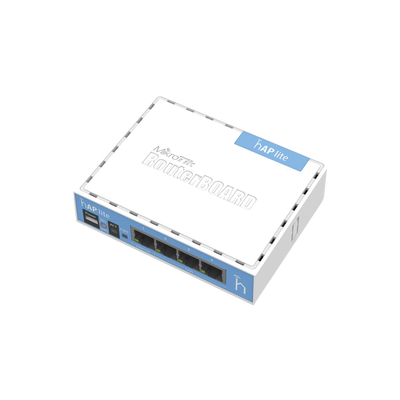 (hAP Lite) 4 Puertos Fast Ethernet y Wi-Fi 2.4 GHz 802.11 b/g/n