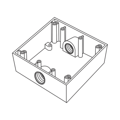 Caja Cuadra de 3/4 a Prueba de Intemperie/ Cuenta con 2 salidas.