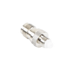 Adaptador en Línea, de Conector TNC Hembra a FME Hembra, Niple Europeo, Níquel/ Oro/ Teflón.
