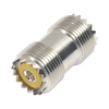 Adaptador Barril en Línea, de Conector UHF Hembra (SO-239) a UHF Hembra (SO-239), Niquel/ Plata/ Dap.